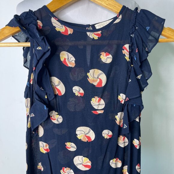 Stella Mc Cartney Kid's Blue Ruffle Geometric Printed Dress Size 8 Years - Picture 2 of 7